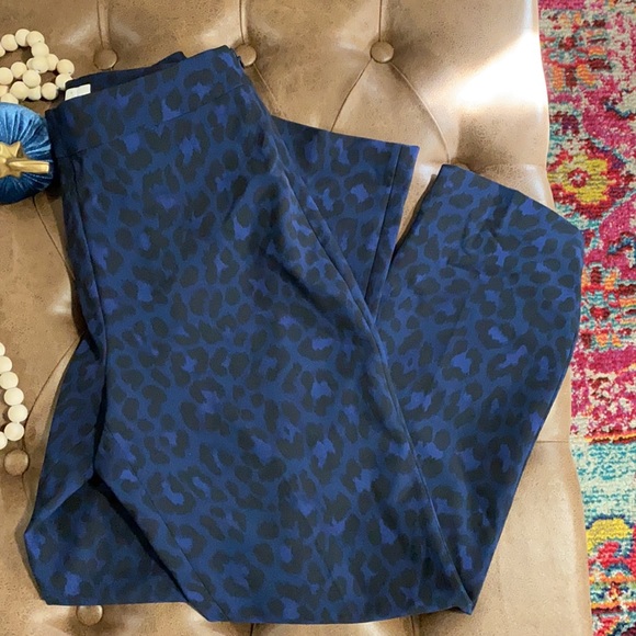 Kate Spade navy blue leopard pants size 0 - Picture 3 of 3